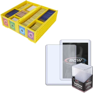 Contenedor de tarjetas BCW 3200 unidades amarillo de 4 filas + 100 (168pt 4,25 mm) Toploaders gruesos - Imagen 1 de 5
