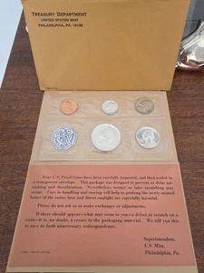1964 U.S. Silver Mint Set 5 Coin "P" Uncirculated In Original Package, As shown - Picture 1 of 1
