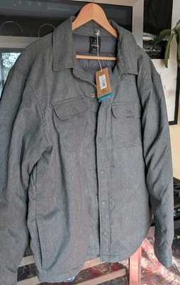 PrAna Jacket Mens Gray Showdown Down Insulated Snap Coat Jacket - Size XXL - NEW - Image 1 of 4