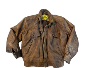 Lintek Motorrad Lederjacke braun Gr. 42 Vintage 80' England Made MYS7 - Bild 1 von 24