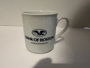 Coffee Mug Bank of Boston Worcester Region White with Blue Logo - Defunct 1999 - Picture 1 of 11