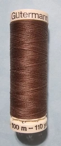 Gutermann Sew-All Thread SADDLE BROWN 100% Polyester 100m - 110yds/vgs - Picture 1 of 2