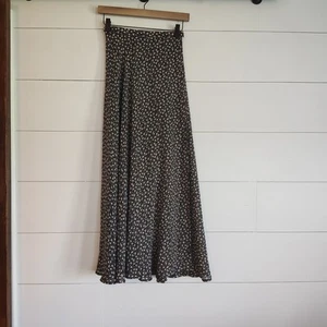 Vtg 90s Y2K Express Skirt Midi Wrap Ditsy Floral Fairy Whimsi Black Cottage Sz S - Picture 1 of 6