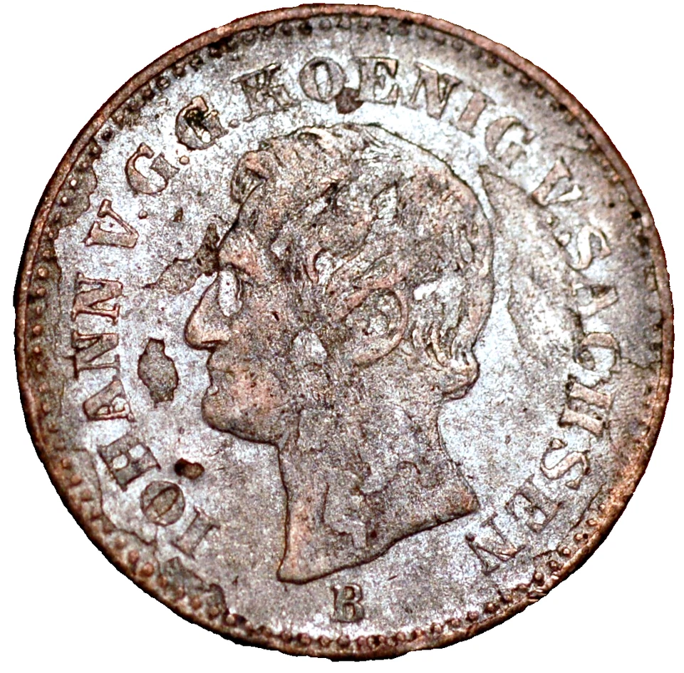 German States SAXONY-ALBERTINE Neu-Groschen 1867 KM# 1221 - Image 1 of 2