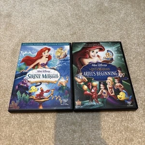 Disney Sirenita Lote 2 Películas DVD Videos Edición Especial Ariel's Beginning - Imagen 1 de 15