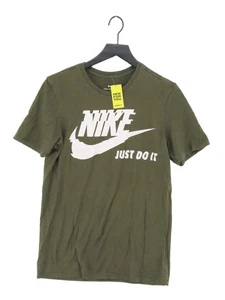 Nike Women's T-Shirt M Green 100% Cotton Short Sleeve Round Neck Basic - Picture 1 of 7