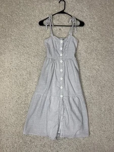 Urban Outfitters Kleid Damen XS gestreift Knopfleiste Midi Taschen Freizeit Sommer - Bild 1 von 9