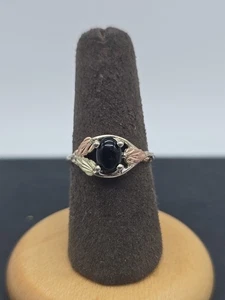 Black Hills Ring Gold Sterlingsilber und Onyx Größe 7 - Bild 1 von 7