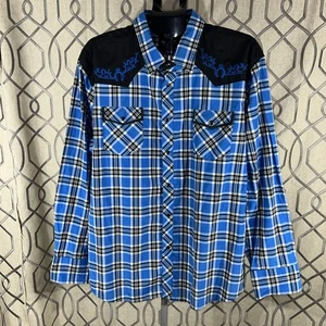 El General Hemd Herren 3XL schwarz Perlen Druckknopf Western Cowboy LS bestickt - Bild 1 von 11