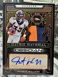 2022 Panini Javonte Williams Obsidian Electric Etch Orange 🍊 #’d /75 Auto Patch - Bild 1 von 4
