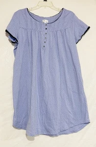 Aria Collection Women Nightgown Purple Polka Dot Lace Sleeve XL 100% Cotton - Picture 1 of 13