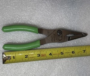 Snap-on Tools USA STYLE GREEN 7" Long Nose Slip Joint COMBO Pliers LN46ACFG - Picture 1 of 11