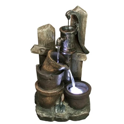 Zimmerbrunnen LED, Springbrunnen, Wasserspiel, Wasserfall Brunnen, Dekobrunnen - Bild 1 von 3