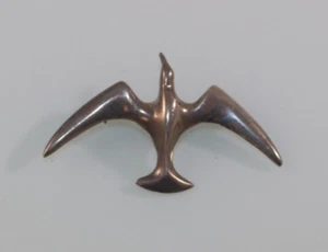 Vintage MCM Fliegender Vogel Anstecknadel Brosche Sterling Modernist signiert - Bild 1 von 5
