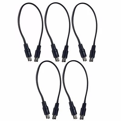 5 Pack 12" DC Power Cable Male to Male 1' Foot 5.5 mm X 2.1 mm Barrel DC Brick - Image 1 of 2