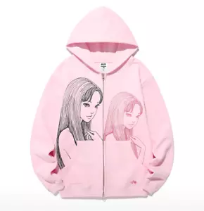 Niceghostclub JunJi Ito Maniac Tomie Glitter Hoodie Zip Up Pink NG2FSUM484B - Picture 1 of 8