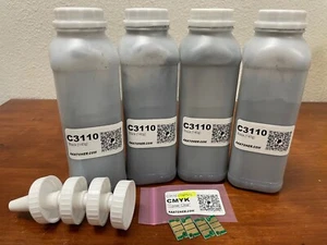 4 BLACK Toner Refill for Konica Minolta Bizhub C3110 + 4 Chips (TNP51) !!! - Picture 1 of 7