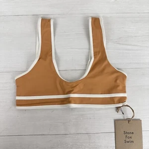 Free People Stone Fox Swim Dhalia Bikini Top XS Cropped Bralette Sandstone Surf - Picture 1 of 11