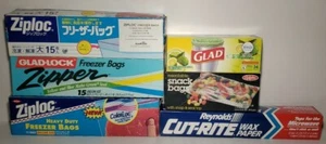 Lotto di carta cera Ziploc, Glad-Lock, Ralphs, Glad Bag e Reynolds - Foto 1 di 11