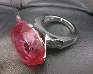 Adorable Oversized Pink Faux Diamond Ring Ornament - Picture 1 of 16