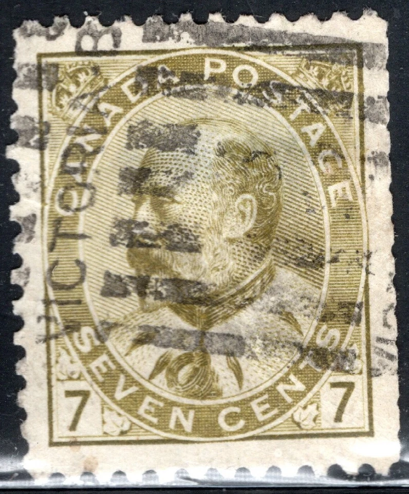 Sello de Canadá Scott #92, 7c, Olive Bister, King George Edward, usado, SCV $6,25 (A) Foto 1 de 1
