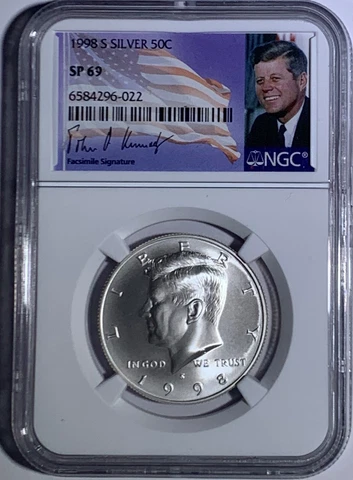 1998 S NGC SP69 SILVER MATTE PROOF LIKE KENNEDY HALF DOLLAR 50C SIGNATURE LABEL Cover