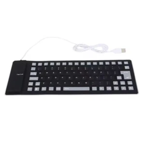 Soft Touch Silicone Keyboards 85Keys USB Wireds Rolls Up Keyboards for Laptops - Afbeelding 1 van 8