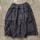 Vintage 1950S Black & Pink Rockabilly Skirt Rayon/Acetate Textured 25? Waist