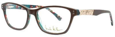 NICOLE MILLER Dyer C02 Marrón Mujer Ojo de Gato Borde Completo Anteojos 53-16-135 B:35 Foto 1 de 4