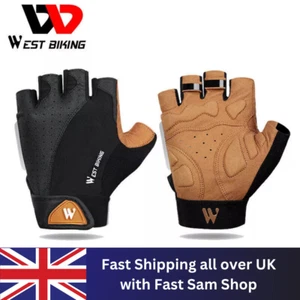 WEST BIKING Sports Cycling Gloves Bike Bicycle Half Finger Fingerless Gloves - Picture 1 of 8