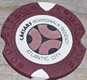 1ST ED ROULETTE CHIP(DHC) CAESARS BOARDWALK REGENCY CASINO ATLANTIC CITY - Picture 1 of 2