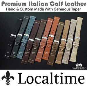 CLEARANCE Italian Leather Watch Straps Custom & Hand Made 18-22mm by CAMPAGNOLO - Picture 1 of 31