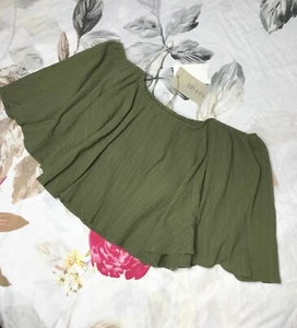 NEW Anthropologie Crop Top Off The Shoulder Moon River Green M NWT - Picture 1 of 6