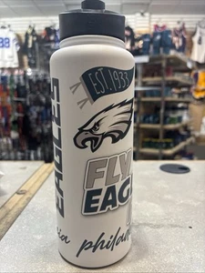 NFL Philadelphia Eagles 34 oz Stainless Steel Bottle White And Green - Picture 1 of 6