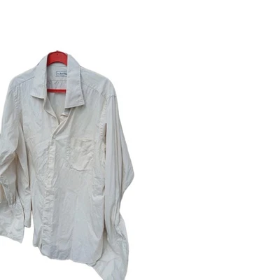Ascot Chang Shirt Mens 16" Ex Lg Off White Button Down Dress Classic W Cuffs - Image 1 of 4