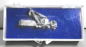 New! - Link-Belt Mobile Wheel Crane Silvertone Tie Clasp ~ Original Case. #-7 - Picture 1 of 12