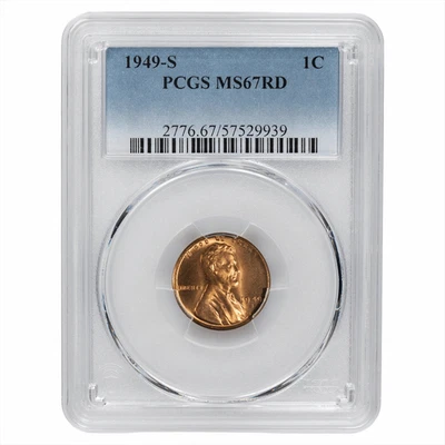 1949 年代林肯小麦美分 1C PCGS 评级 MS 67 RD — 第 1/3 张图片