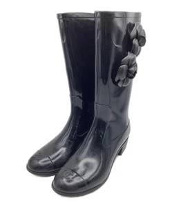 Chanel Regenstiefel Schuhe EU 37 US 7 Schwarz Original - Bild 1 von 24