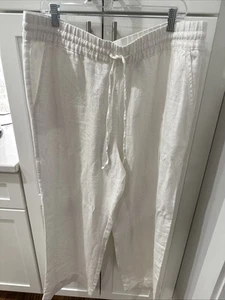 Tommy Bahama Women's Linen Pants White XL 100% Linen Brand New With Tags! - Picture 1 of 6