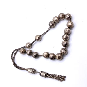 Prayer worry beads 925 sterling silver Islamic prayer misbaha or tasbih vintage - Picture 1 of 7