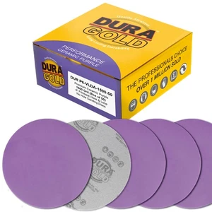 1500 Grit 6" Purple Ceramic Sanding Discs, Box of 50 - Hook & Loop Sandpaper - Picture 1 of 5