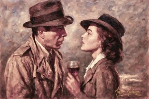 Original Mario Mendoza Oil Painting Canvas White House Movie Classic Cinema Art - Picture 1 of 6