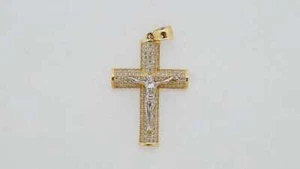 14k Yellow Gold Cross Pendant Estate Sale Fine Jewelry Vintage - Picture 1 of 7