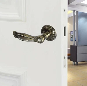 Decent Internal/External Door Handles Diamante Crystal Antique Brass on Rose - Picture 1 of 9