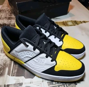 Jordan Nu Retro 1 Low Black/White-Tour Yellow #DV5141 017 Men's Size 14 🆕 - Picture 1 of 12
