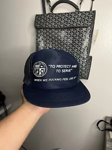 Vintage 1980’s Trucker Snapback Hat LAPD Comedy Hat “To Protect And To Serve” - Picture 1 of 6