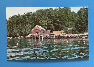 Fishermen's Locker Shack Maine Postcard - Picture 1 of 2