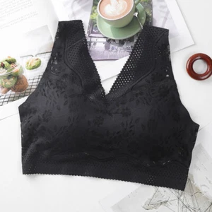 Women Sexy Beautiful Back Breathable Thin Bra Seamless Lace Sports Bra in Summer - Picture 1 of 18