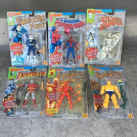 Vintage 6 Marvel Super Heroes Cosmic Defenders Six Action Figures 1992 NIB Cover