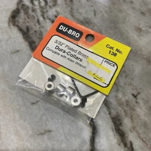 Original Du-Bro RC Plane Parts * #138 - 3/32" Plated Brass Dura-Collars 4pc NOS - Picture 1 of 4